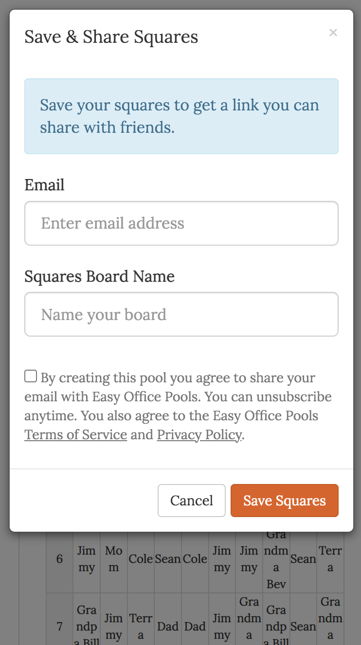 football squares online screenshot 4 save your squares