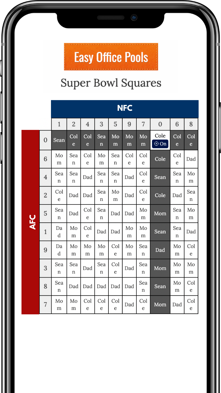 super bowl squares random numbers