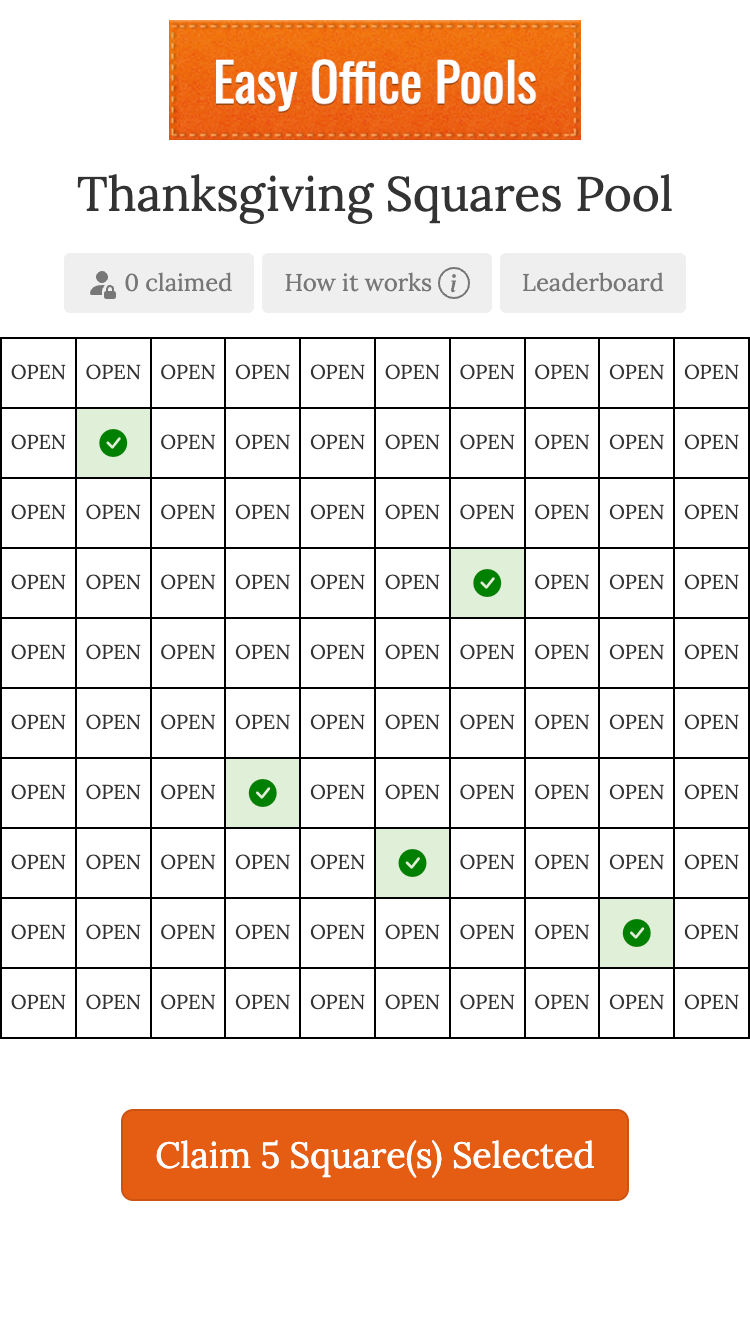 2025 thanksgiving football squares